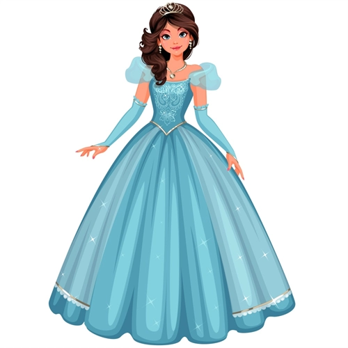Princess Theme Royal Blue Princess Transparent Sticker